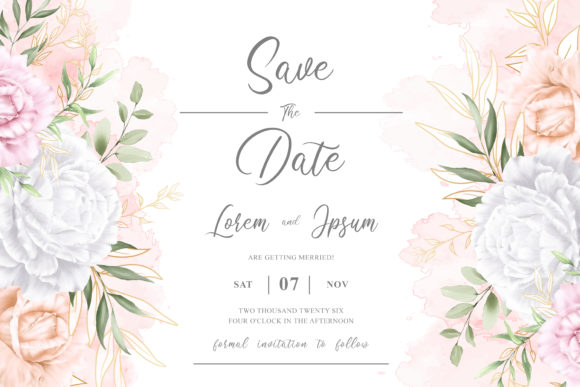 Beautiful Creamy Watercolor Floral Frame Print Templates