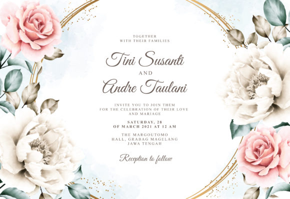Beautiful Floral Frame Watercolor Print Templates