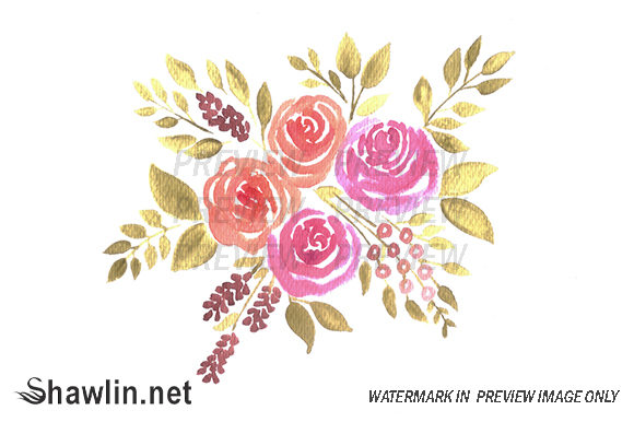 Beautiful Watercolor Roses Web Elements