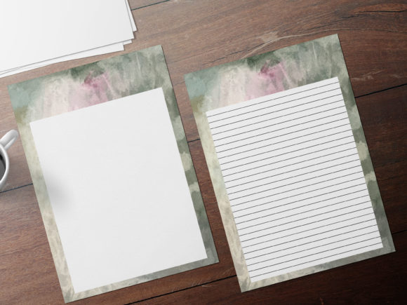 Black Pink Watercolor Stationary and Print Templates