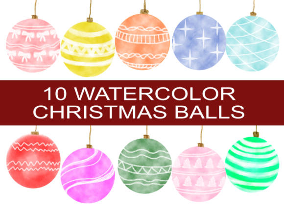 Christmas Balls Watercolor Crafts