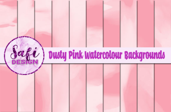 Dusty Pink Watercolour Digital Papers and Backgrounds