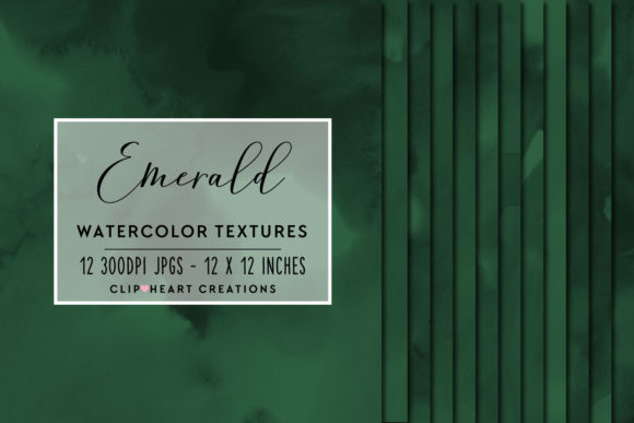 Emerald Green Watercolor Digital Papers and Backgrounds