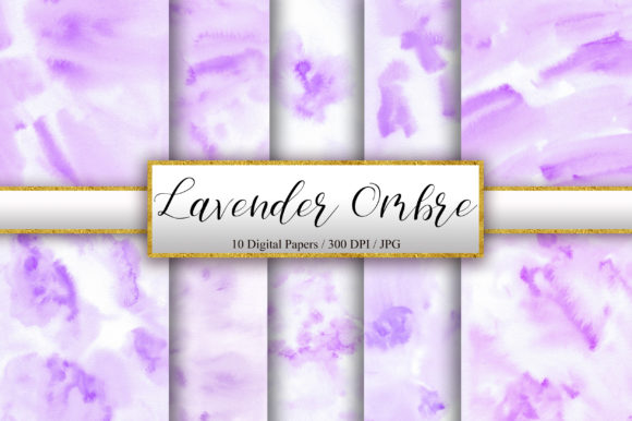 Lavender Ombre Watercolor Background & Textures
