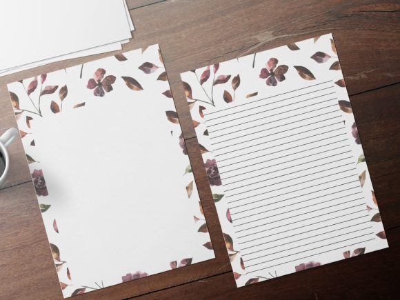 Minimal Watercolor Flowers Stationery