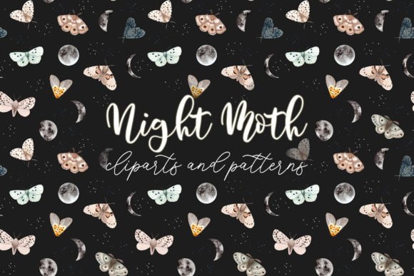 Night Moth: Watercolor Patterns for Crafts