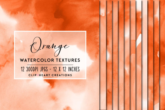 Orange Watercolor Digital Papers and Backgrounds