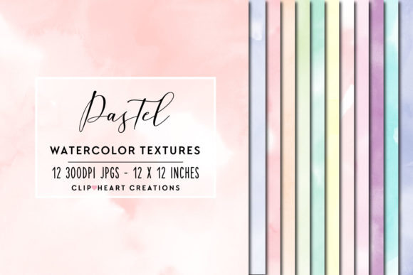 Pastel Watercolor Digital Papers and Backgrounds