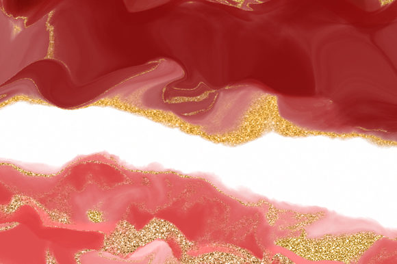Red Watercolor Agate with Metallic