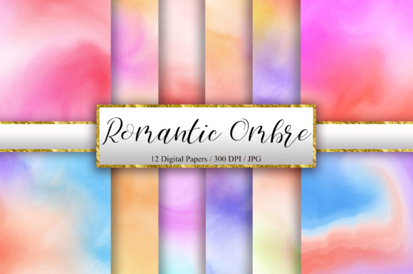 Romantic Ombre Watercolor Background