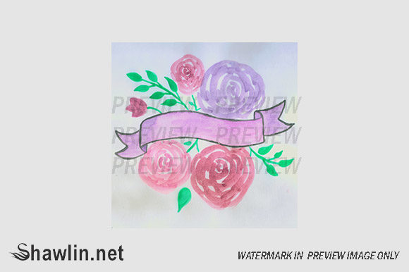 Roses Banner Watercolor and Graphic Templates