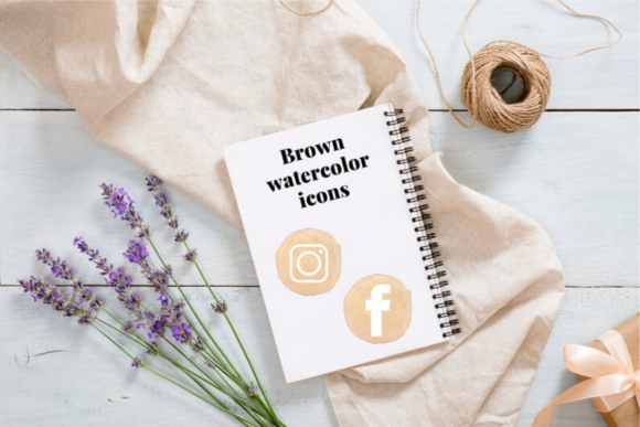 Round Watercolor Social Icons Set