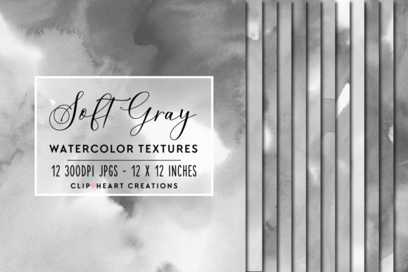 Soft Gray Watercolor Digital Papers and Backgrounds