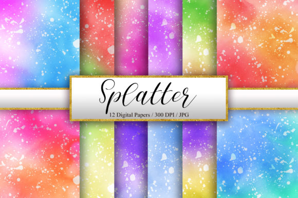 Splatter Ombre Watercolor Background