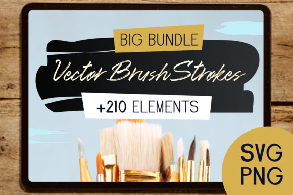 Vector Watercolor Brush Strokes Bundle and Textures