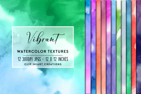Vibrant Watercolor Digital Papers and Backgrounds