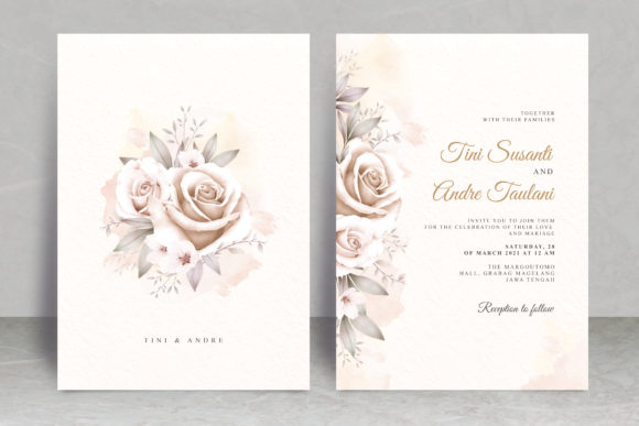 Vintage Floral Watercolor Wedding Card