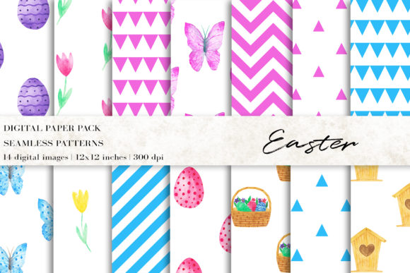 Watercolor Easter Digital Papers