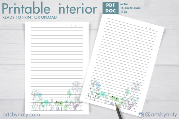 Watercolor Floral Journal KDP Interior