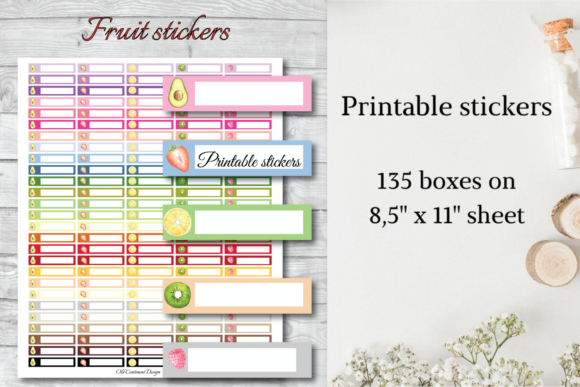 Watercolor Fruit Sticker, Eat Fruits Print Templates