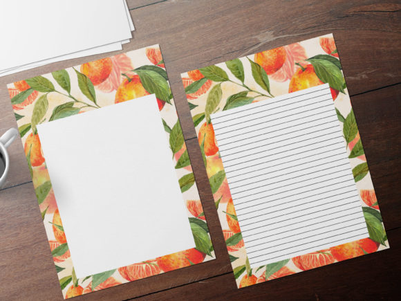 Watercolor Oranges Stationery Papers