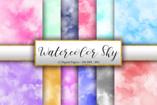 Watercolor Sky Background Digital Papers and Backgrounds