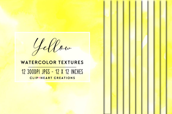Yellow Watercolor Digital Papers Backgrounds